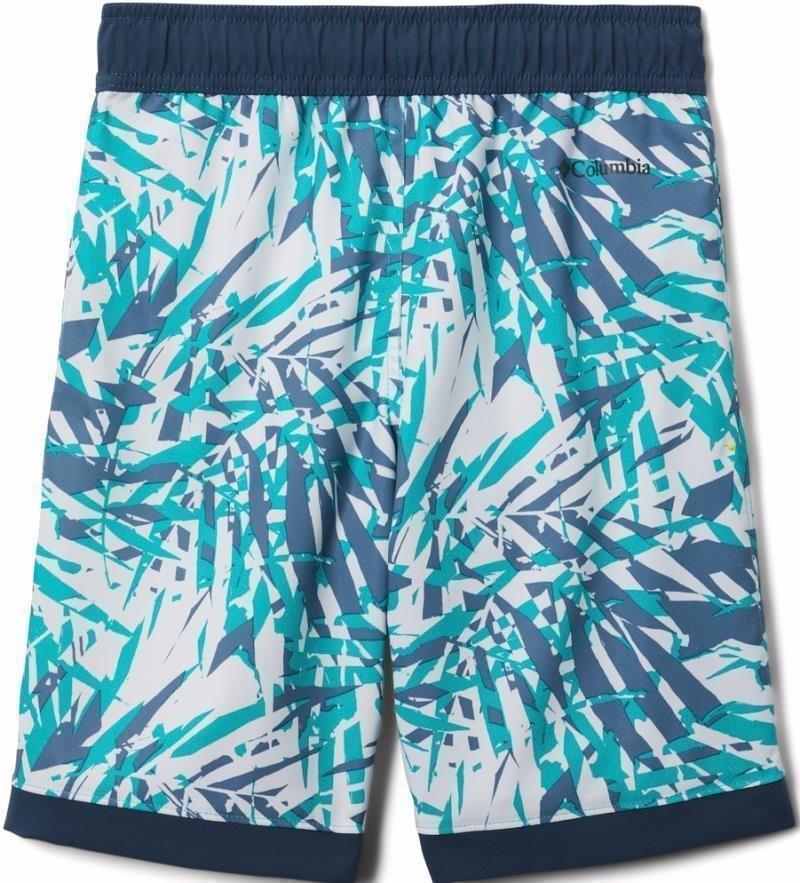 Sandy Shores Boardshorts - Youth Boys - bright aqua dye palms tonal / dark mtn 1