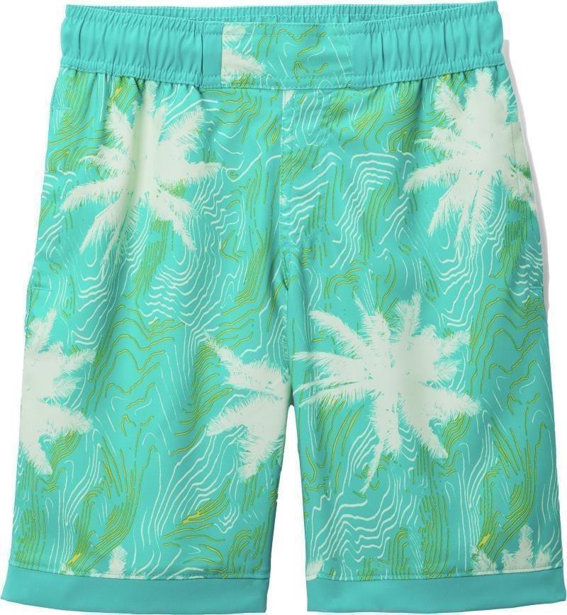 Sandy Shores Boardshorts - Youth Boys - bright aqua topo palms / bright aqua 1