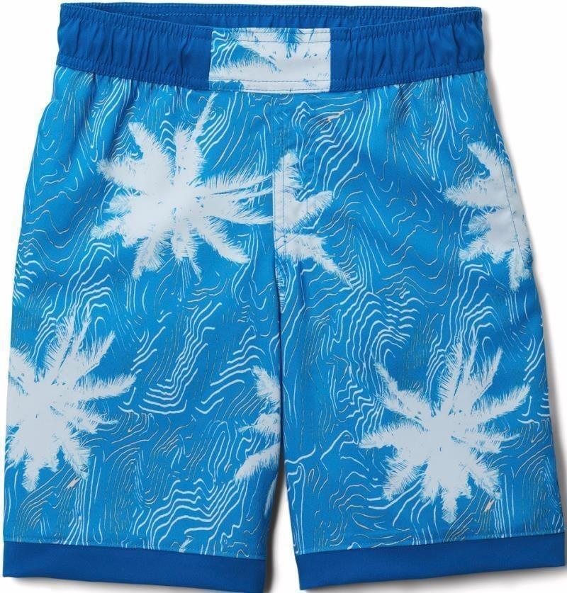 Sandy Shores Boardshorts - Youth Boys - compass blue topo palms / bright indigo 1