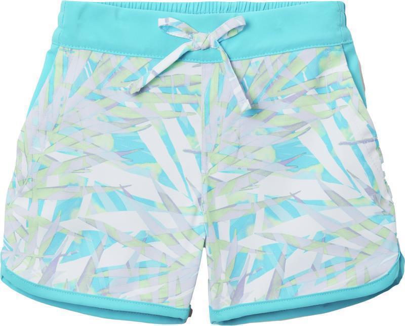 Sandy Shores Boardshort - Toddler Girls - Purple Tint Dye Palms Tonal / Atoll 1