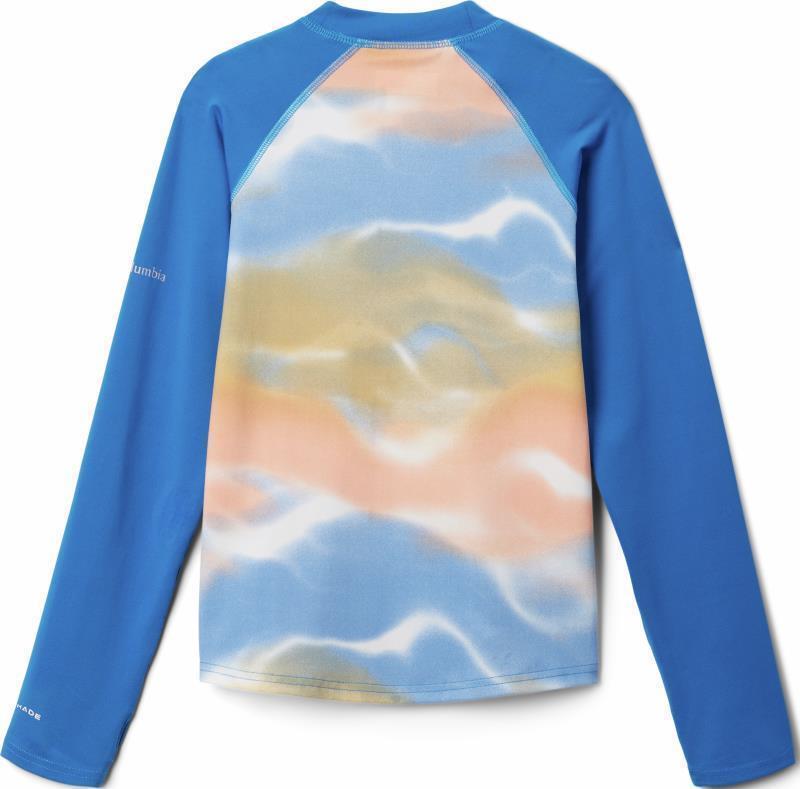 Sandy Shores Printed LS Sunguard - Youth - Light Camel Undercurrent / Bright Indigo 1