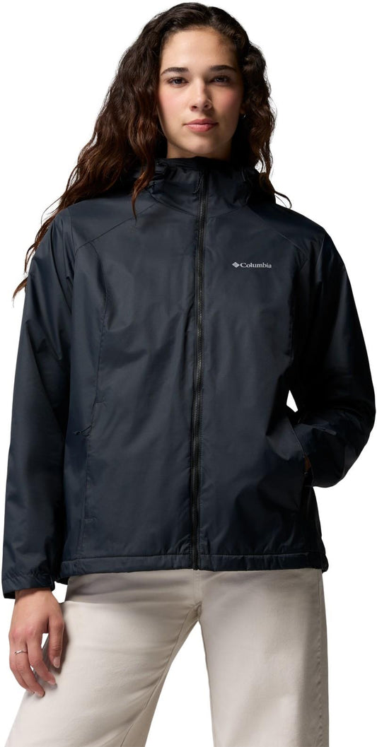 Scattered Showers Fleece Lined Jacket - Womens - black 1