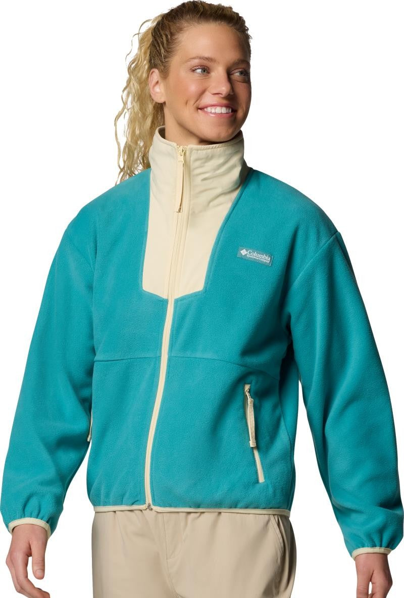 Sequoia Grove Full-Zip Fleece - Womens - teal / lemon wash 1