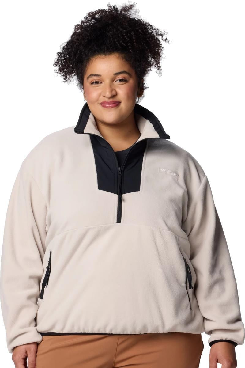 Sequoia Grove Half-Zip Fleece, Extended - Womens - dark stone / black 1