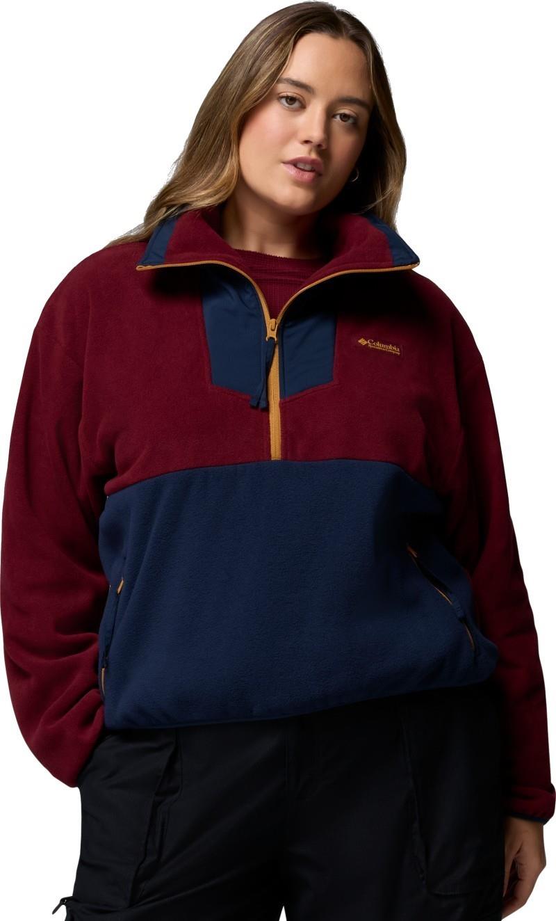 Sequoia Grove Half Zip Fleece, Extended - Womens - rich wine / collegiate navy / maple sugar 1