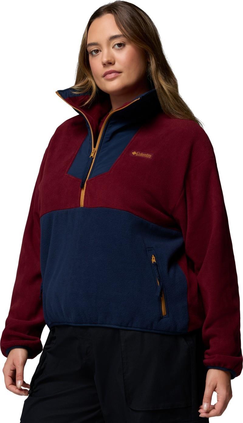 Sequoia Grove Half Zip Fleece, Extended - Womens - rich wine / collegiate navy / maple sugar 1
