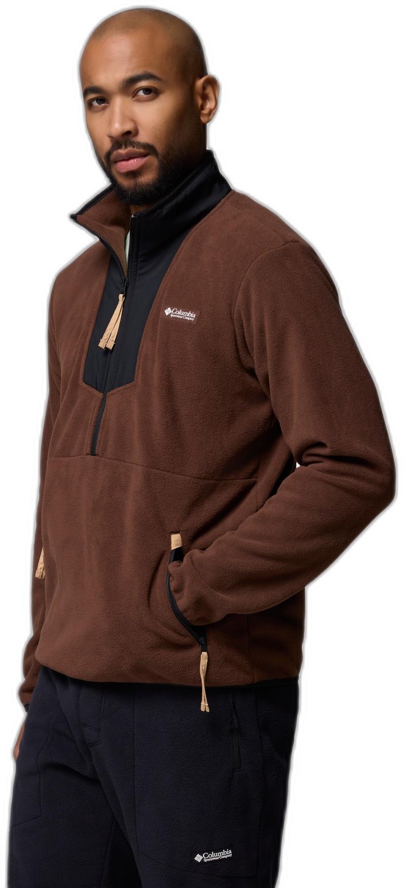 Sequoia Grove Half Zip Fleece - Mens - tobacco / black 1