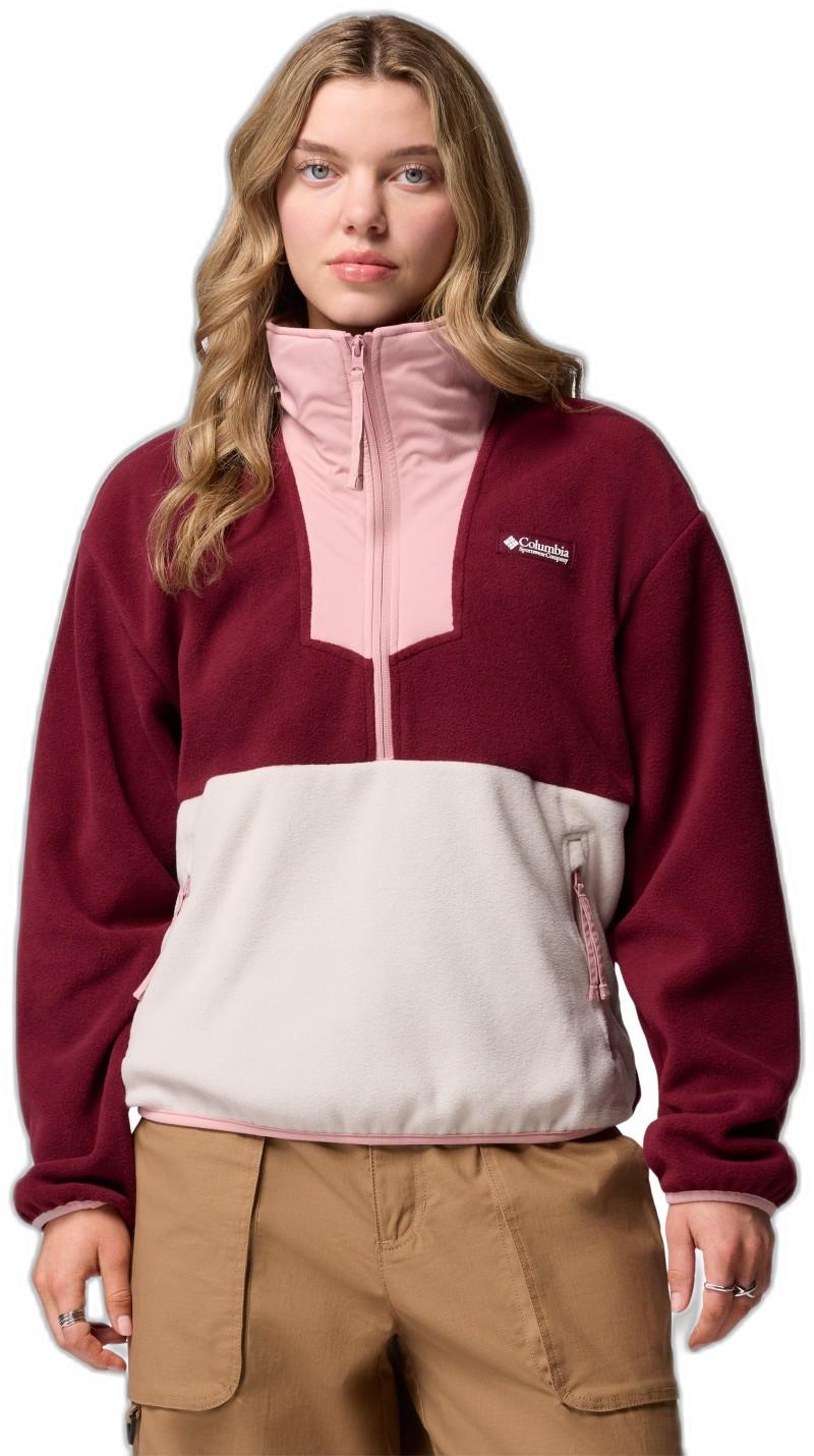Sequoia Grove Half Zip Fleece - Womens - rich wine / dark stone / eraser pink 1