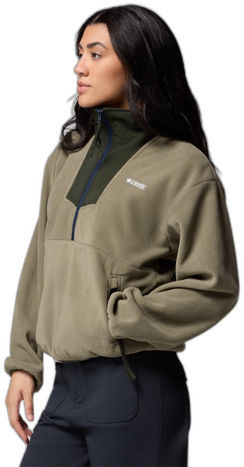 Sequoia Grove Half Zip Fleece - Womens - stone green / greenscape / collegiate navy 1
