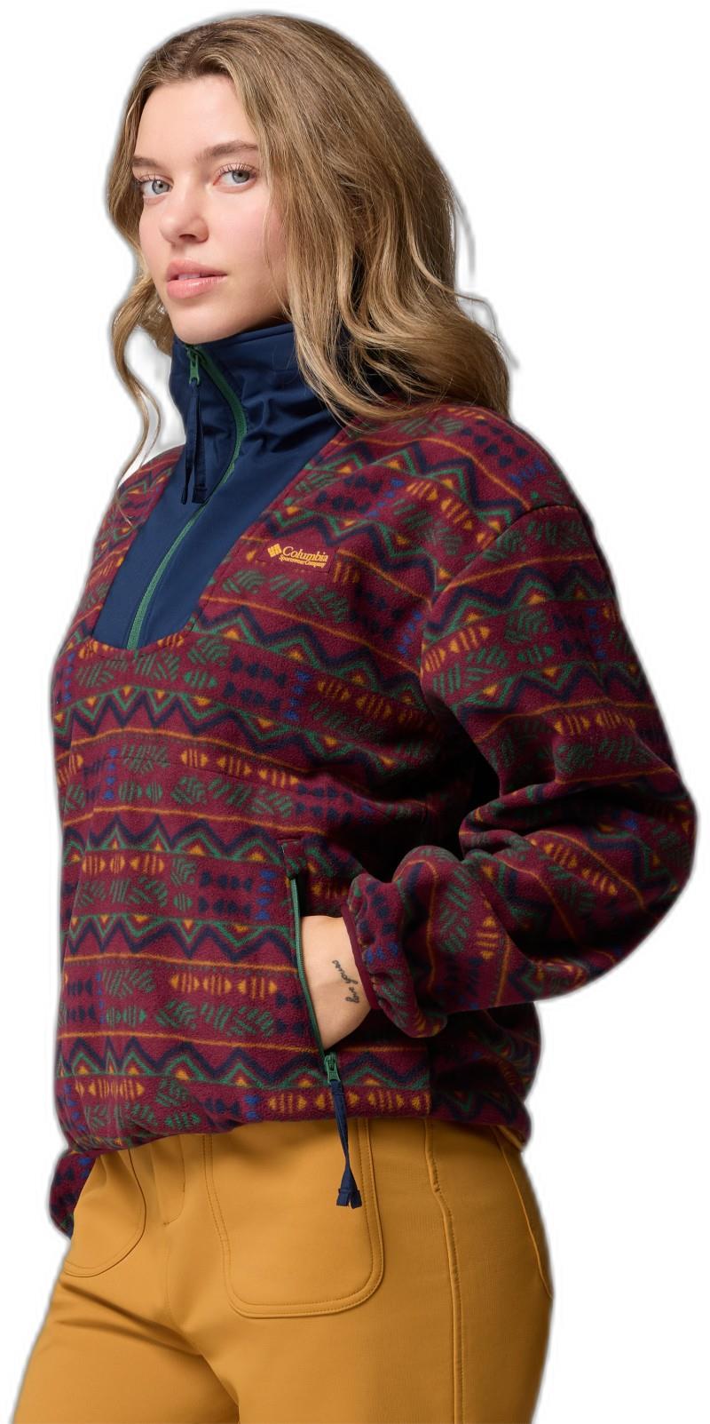 Sequoia Grove Printed Half Zip - Womens - rich wine horizons 1