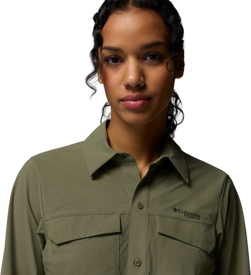 Silver Ridge Elite Woven LS - Womens - stone green 1