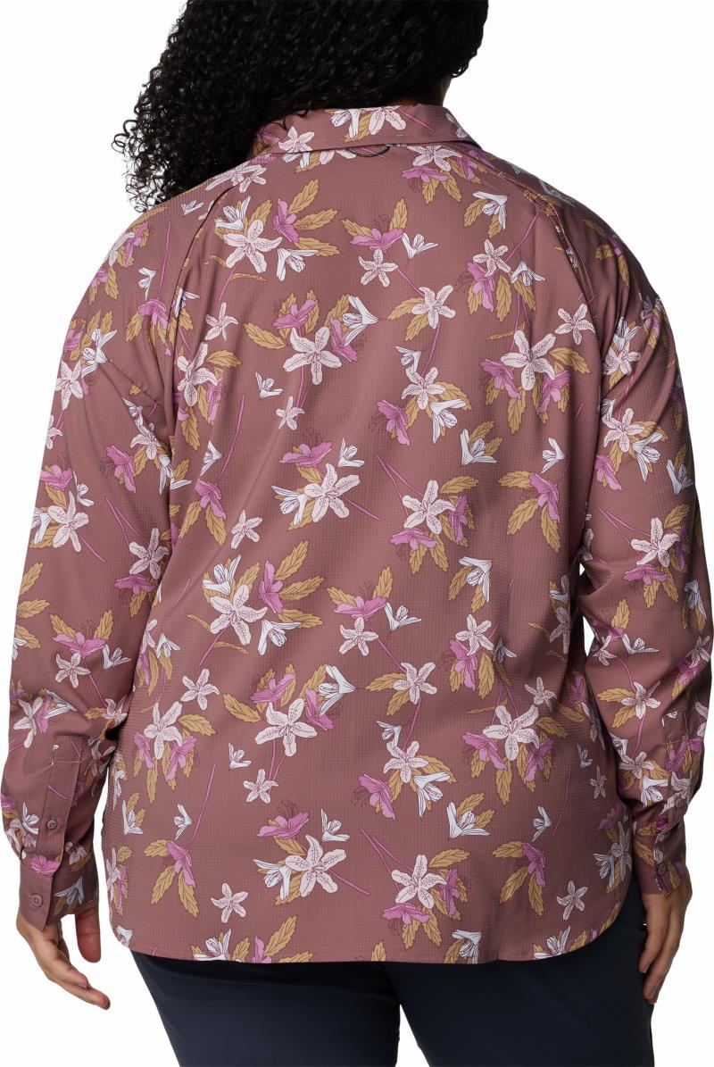 Silver Ridge Utility Patterned LS Shirt, Extended - Womens - Fig Tiger Lilies 2