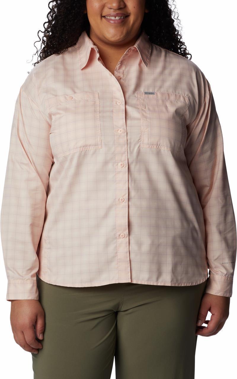 Silver Ridge Utility Patterned LS Shirt, Extended - Womens - Peach Blossom / Peak Plaid 1