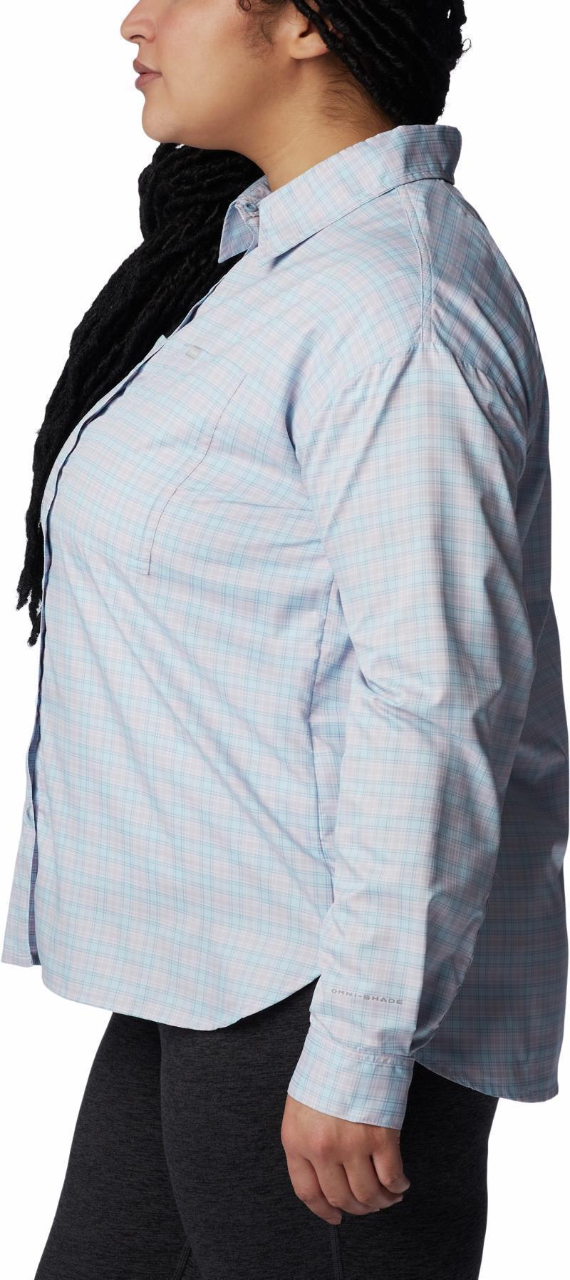 Silver Ridge Utility Patterned LS Shirt, Extended - Womens - Purple Tint / Peak Plaid 5