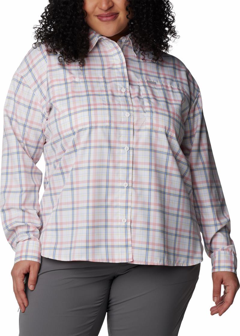 Silver Ridge Utility Patterned LS Shirt, Extended - Womens - White Small Plaid 1