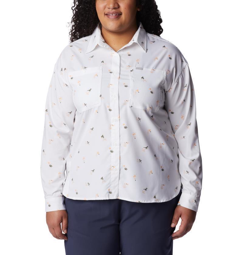 Silver Ridge Utility Patterned LS Shirt, Extended - Womens - White / Baja Blitz 1