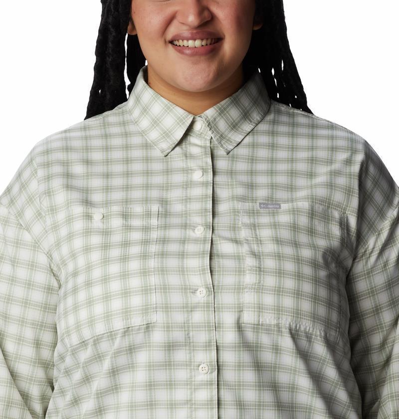 Silver Ridge Utility Patterned LS Shirt, Extended - Womens - White / Peak Plaid 4