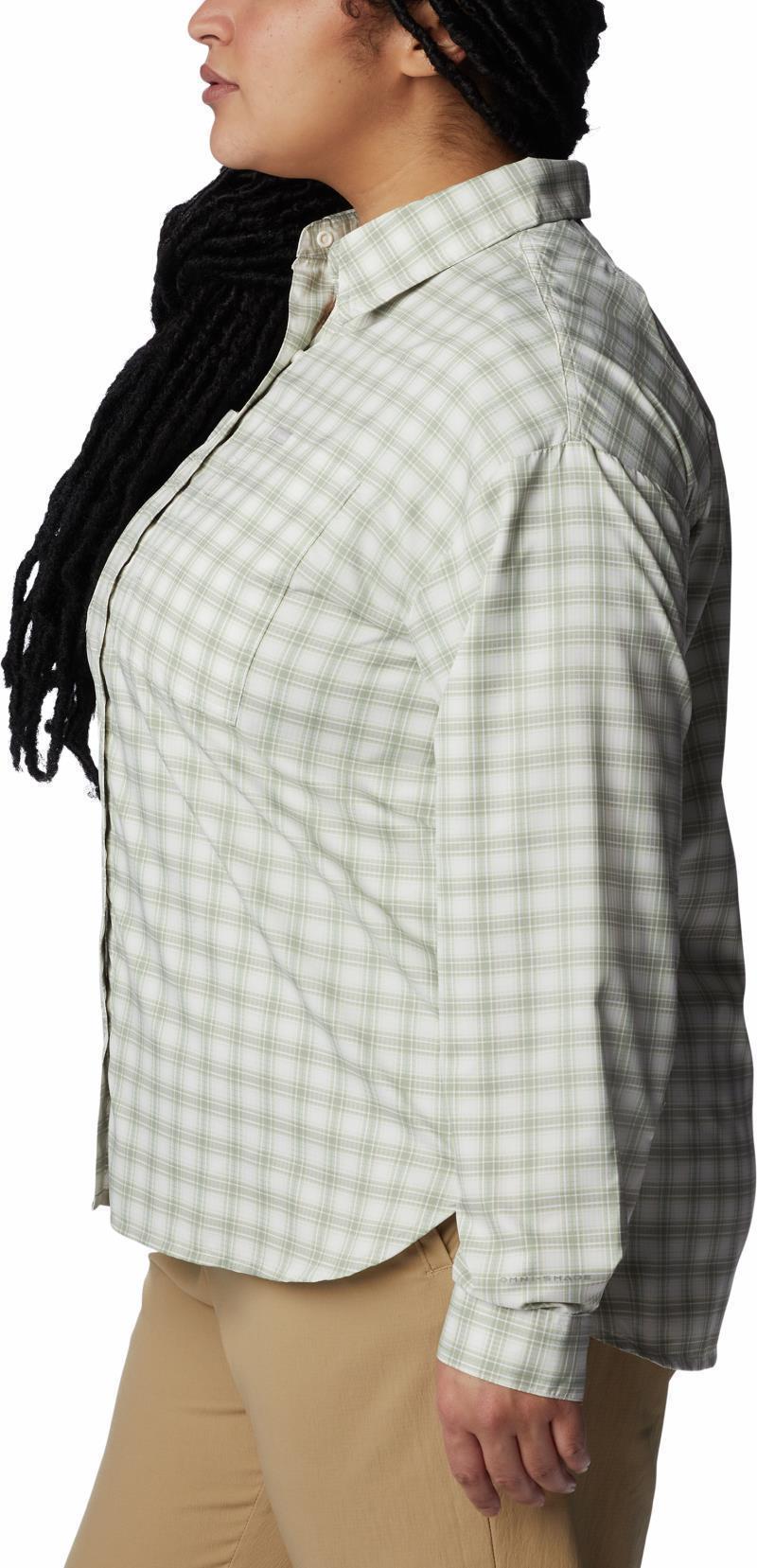 Silver Ridge Utility Patterned LS Shirt, Extended - Womens - White / Peak Plaid 5