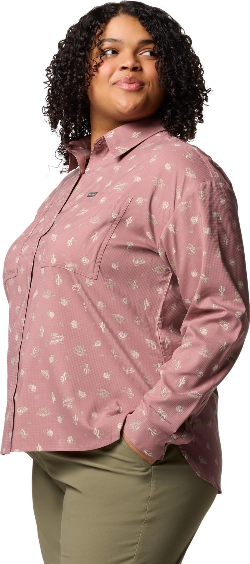 Silver Ridge Utility Patterned LS Shirt, Extended - Womens - fig deserted 1