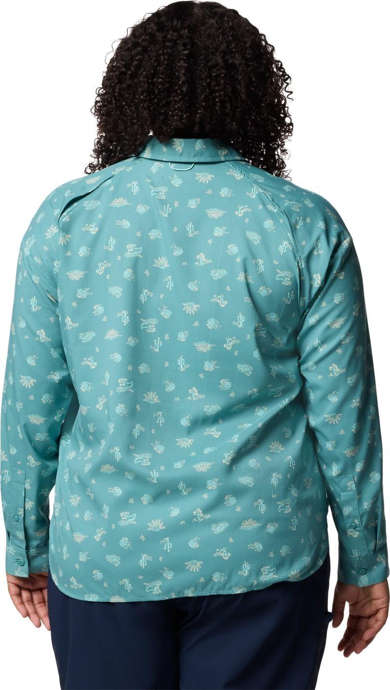 Silver Ridge Utility Patterned LS Shirt, Extended - Womens - teal deserted 1