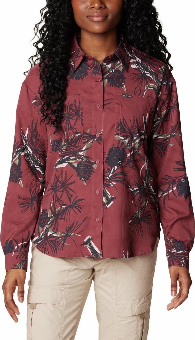 Silver Ridge Utility Patterned LS Shirt - Womens - Beetroot Pinecones 1