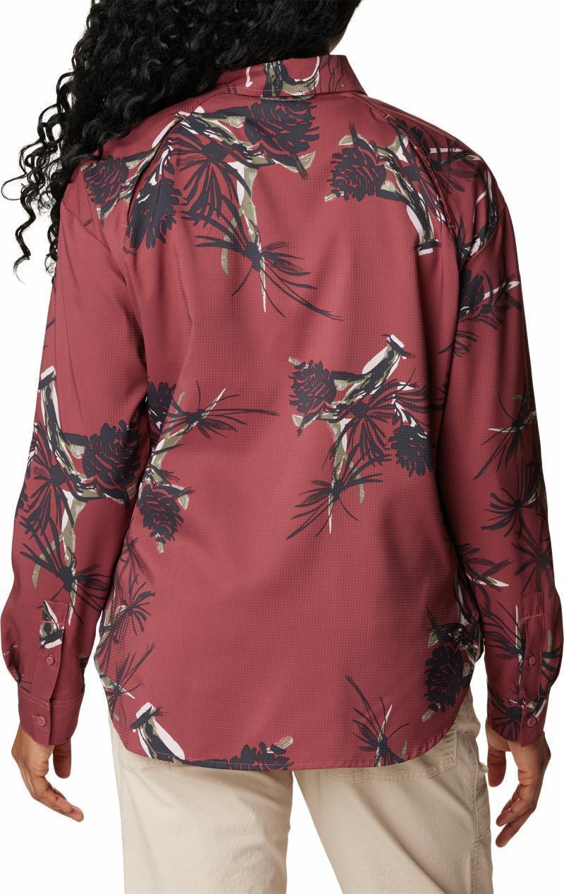 Silver Ridge Utility Patterned LS Shirt - Womens - Beetroot Pinecones 2