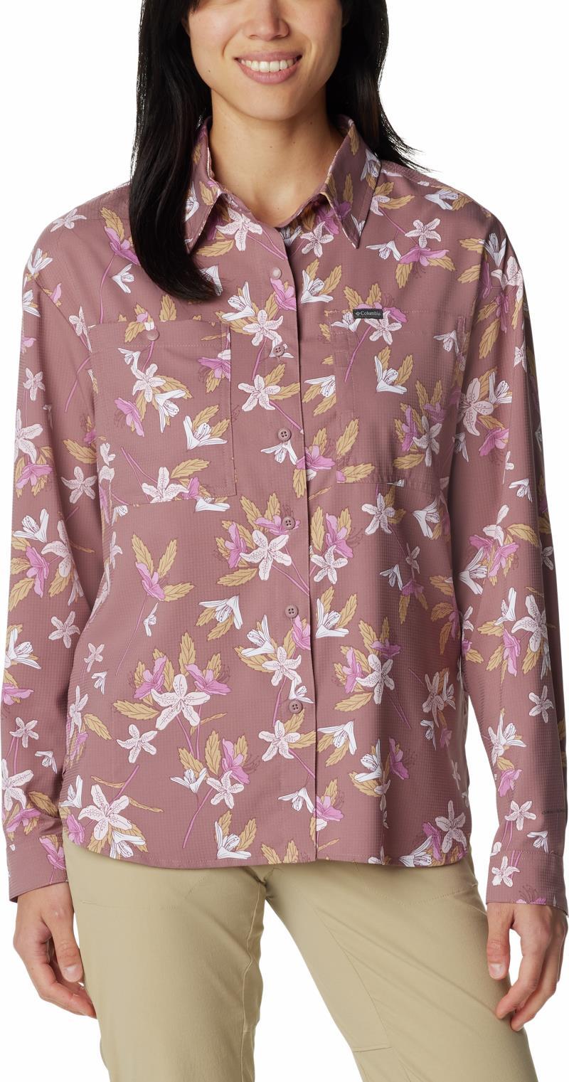 Silver Ridge Utility Patterned LS Shirt - Womens - Fig Tiger Lilies 1