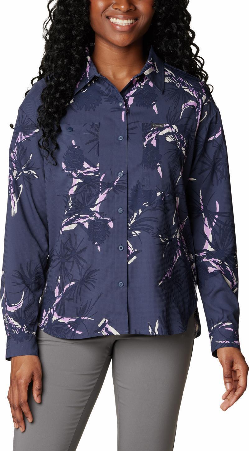 Silver Ridge Utility Patterned LS Shirt - Womens - Nocturnal Pinecones 1