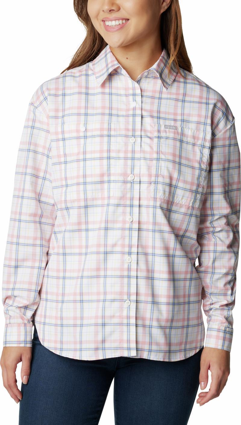 Silver Ridge Utility Patterned LS Shirt - Womens - White Small Plaid 1