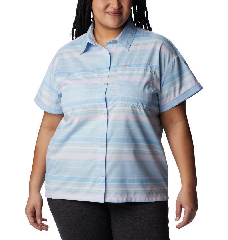 Silver Ridge Utility SS Shirt - Plus - Womens - Purple Tint / Painted Hills Stripe 1