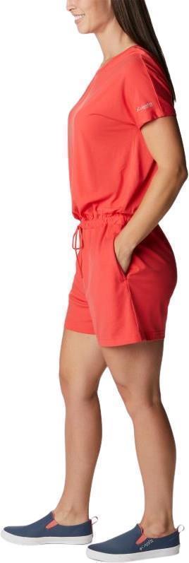 Slack Water Knit Romper, 4" Inseam - Womens - Red Hibiscus 3