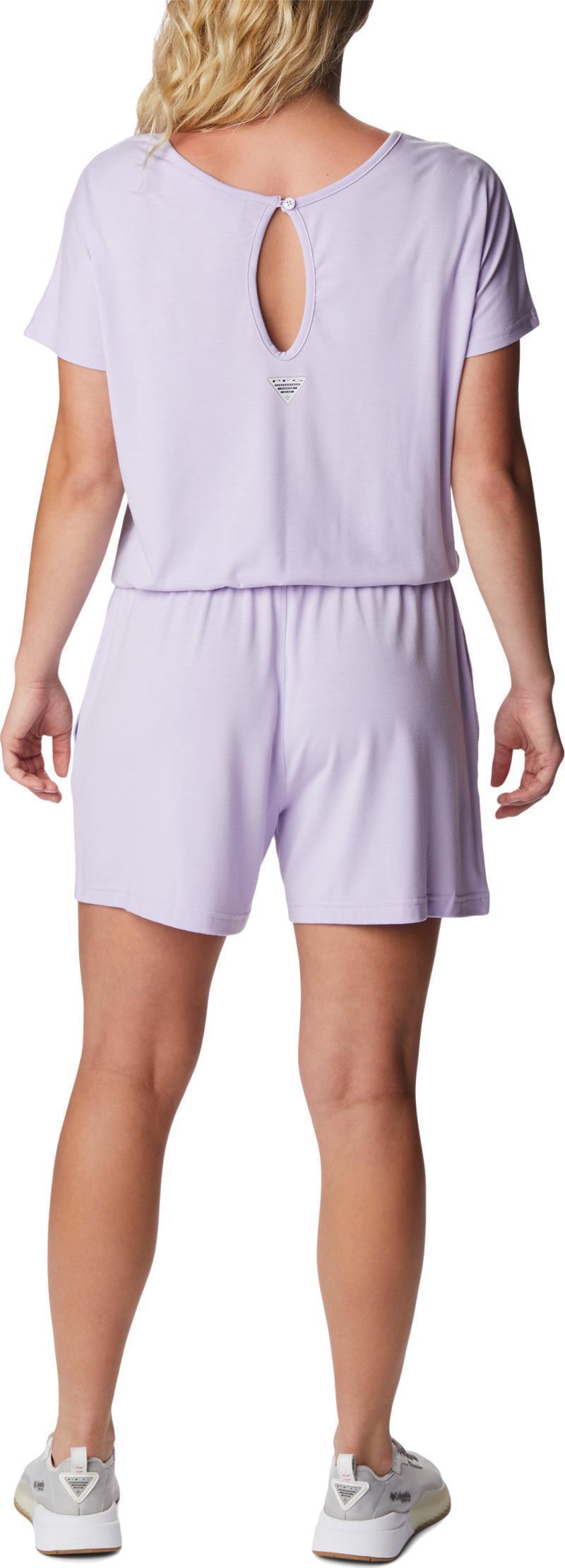Slack Water Knit Romper, 4" Inseam - Womens - Soft Violet 2
