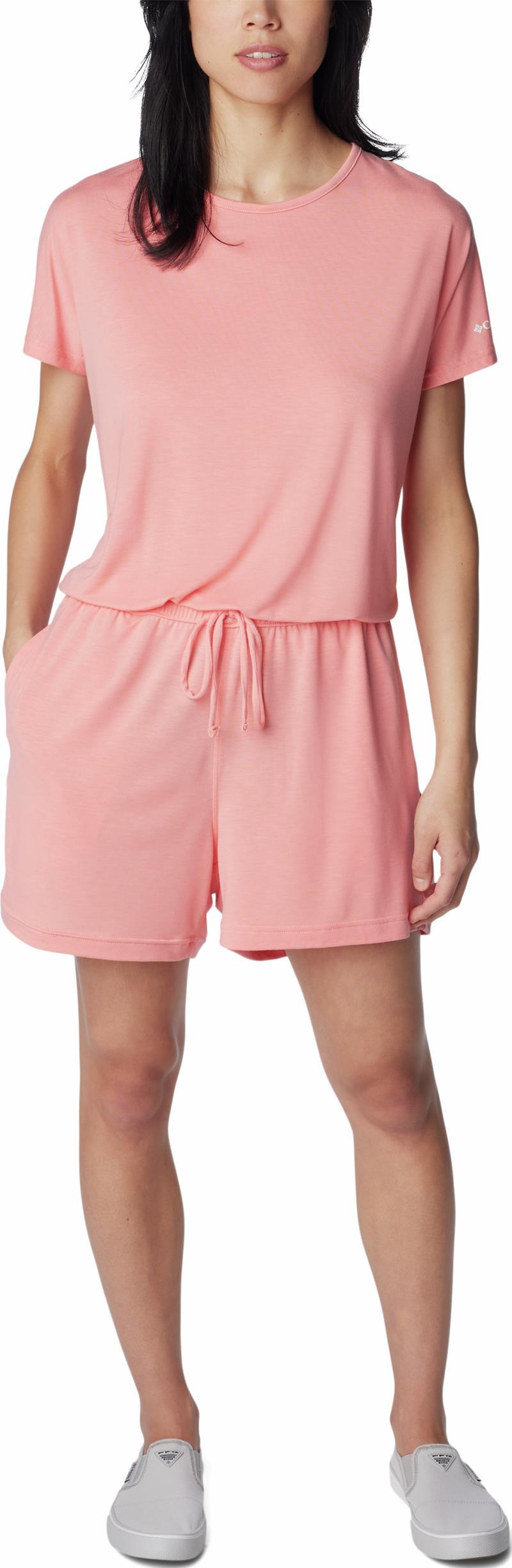 Slack Water Knit Romper, 4" Inseam - Womens - Sorbet 1