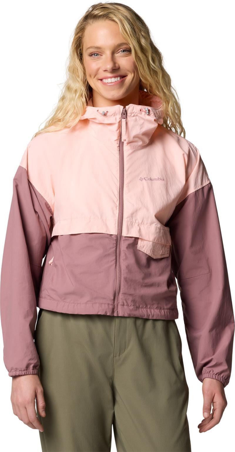 Spire Valley Cropped Windbreaker - Womens - pink sand / fig 1