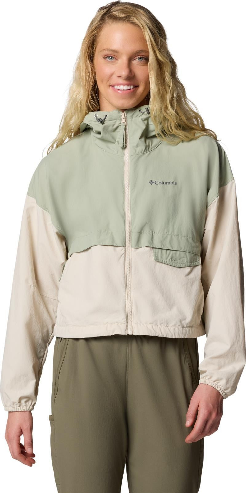 Spire Valley Cropped Windbreaker - Womens - safari / dark stone 1