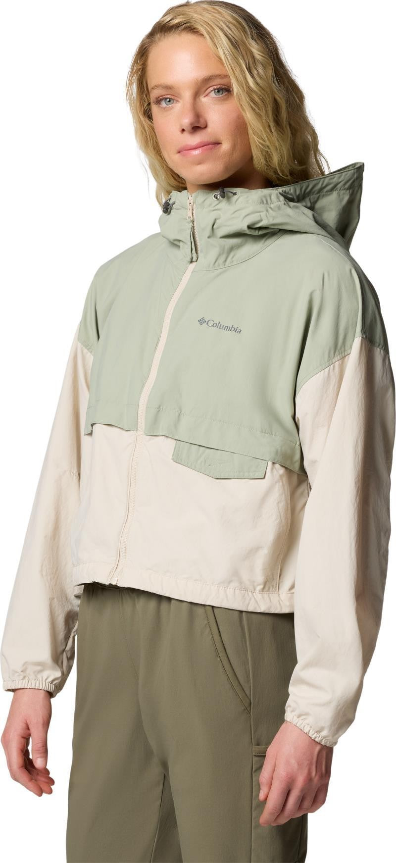 Spire Valley Cropped Windbreaker - Womens - safari / dark stone 1