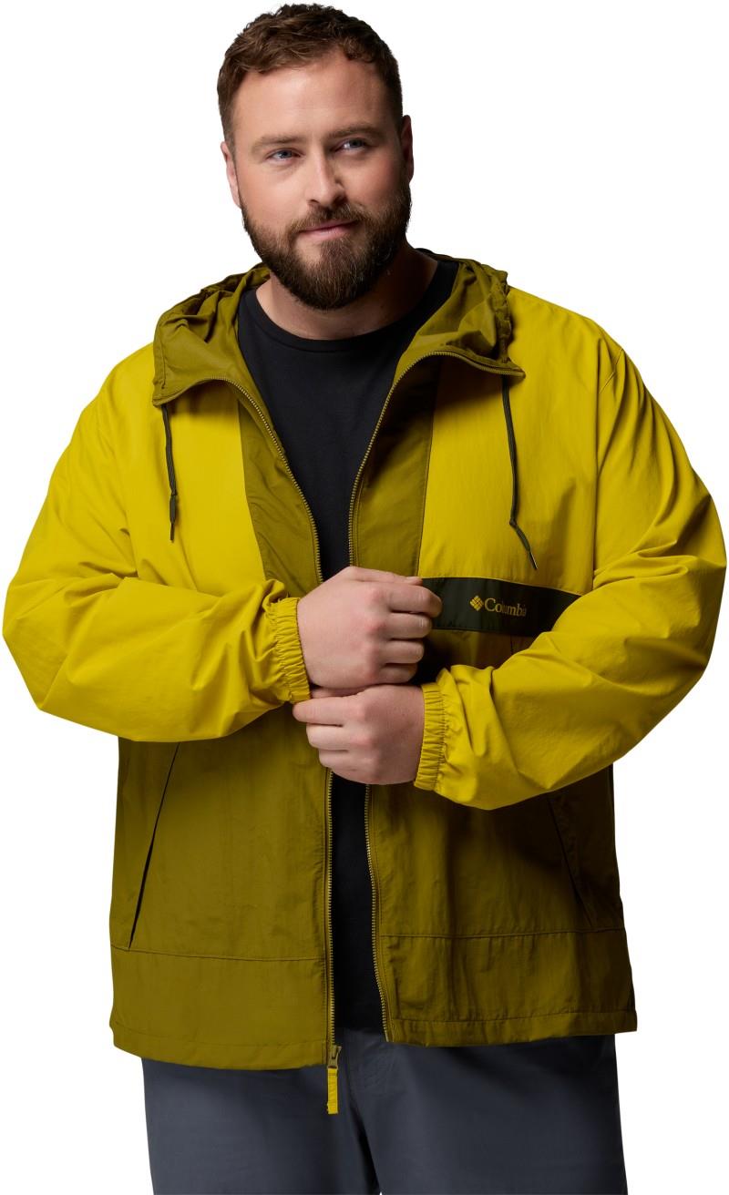 Spire Valley Hooded Windbreaker, Extended - Mens - antique moss / mossy green / greenscape 1