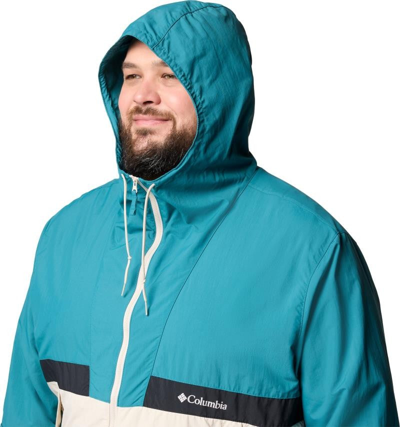 Spire Valley Hooded Windbreaker, Extended - Mens - river blue / dark stone / black 1