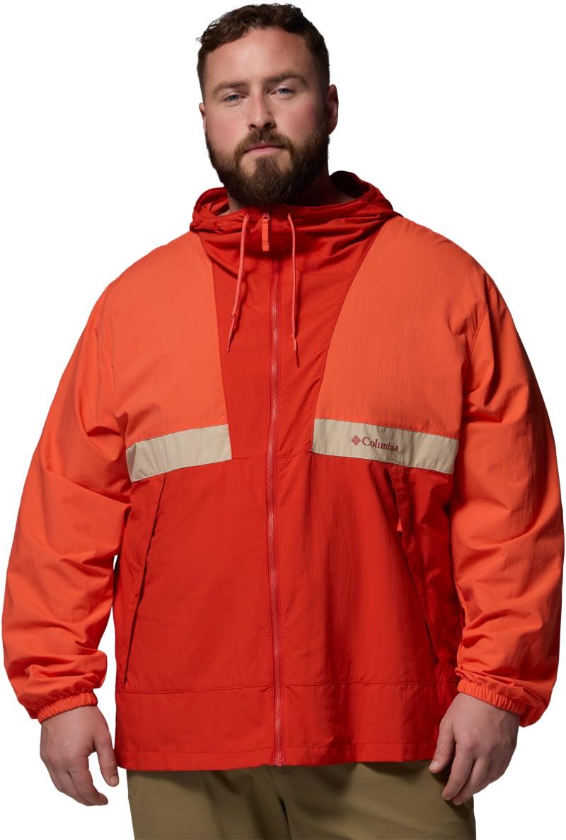 Spire Valley Hooded Windbreaker, Extended - Mens - zing / super sonic / ancient fossil 1