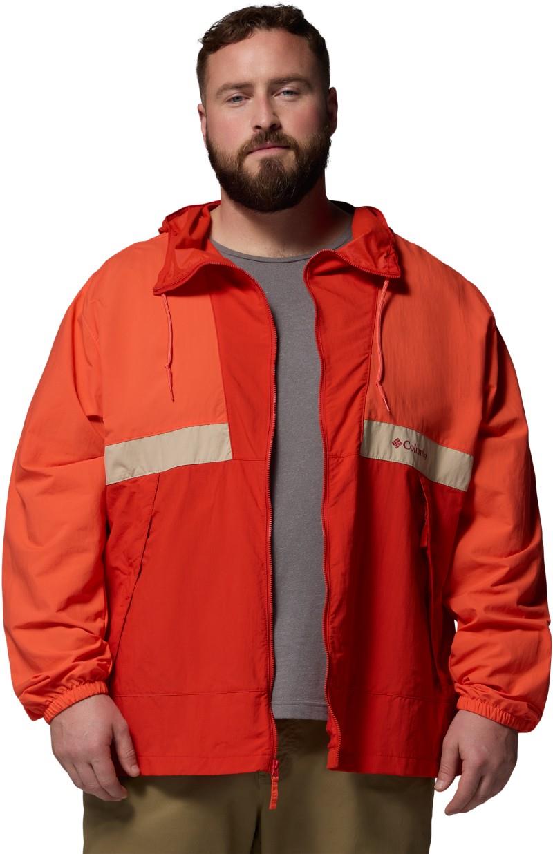 Spire Valley Hooded Windbreaker, Extended - Mens - zing / super sonic / ancient fossil 1