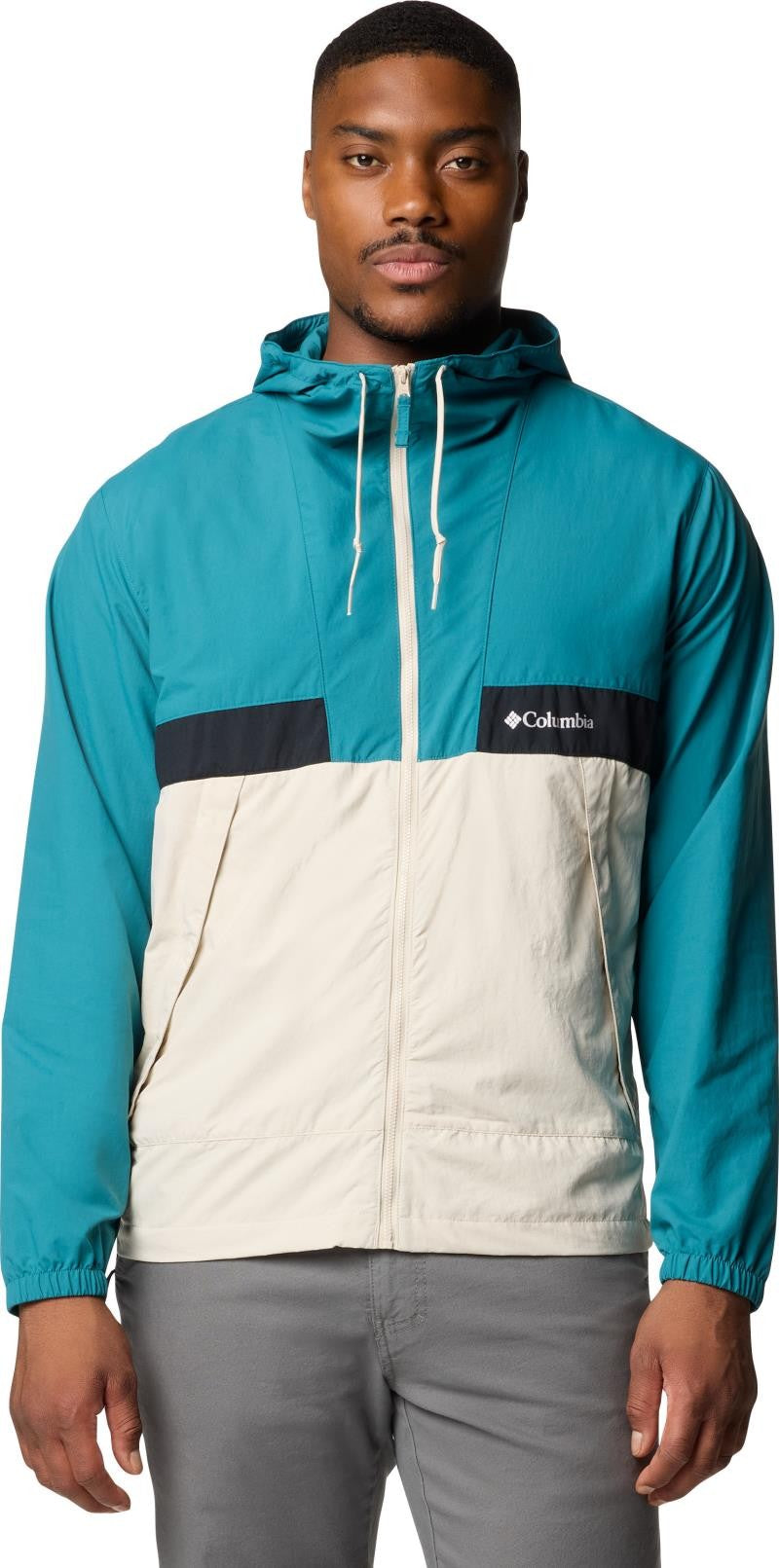 Spire Valley Hooded Windbreaker - Mens - river blue / dark stone / black 1