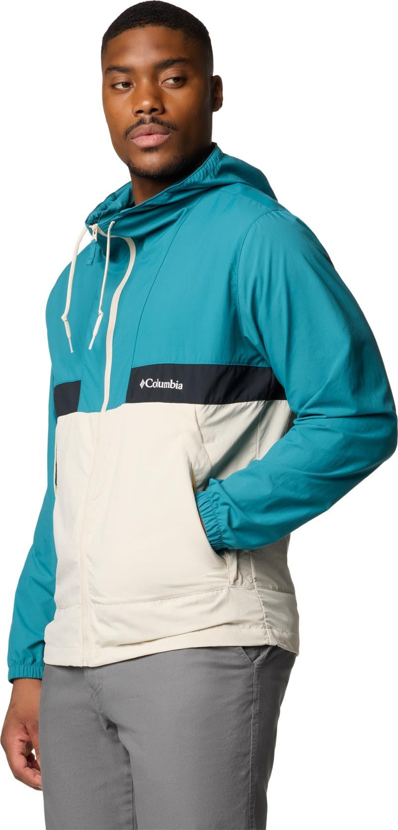 Spire Valley Hooded Windbreaker - Mens - river blue / dark stone / black 1