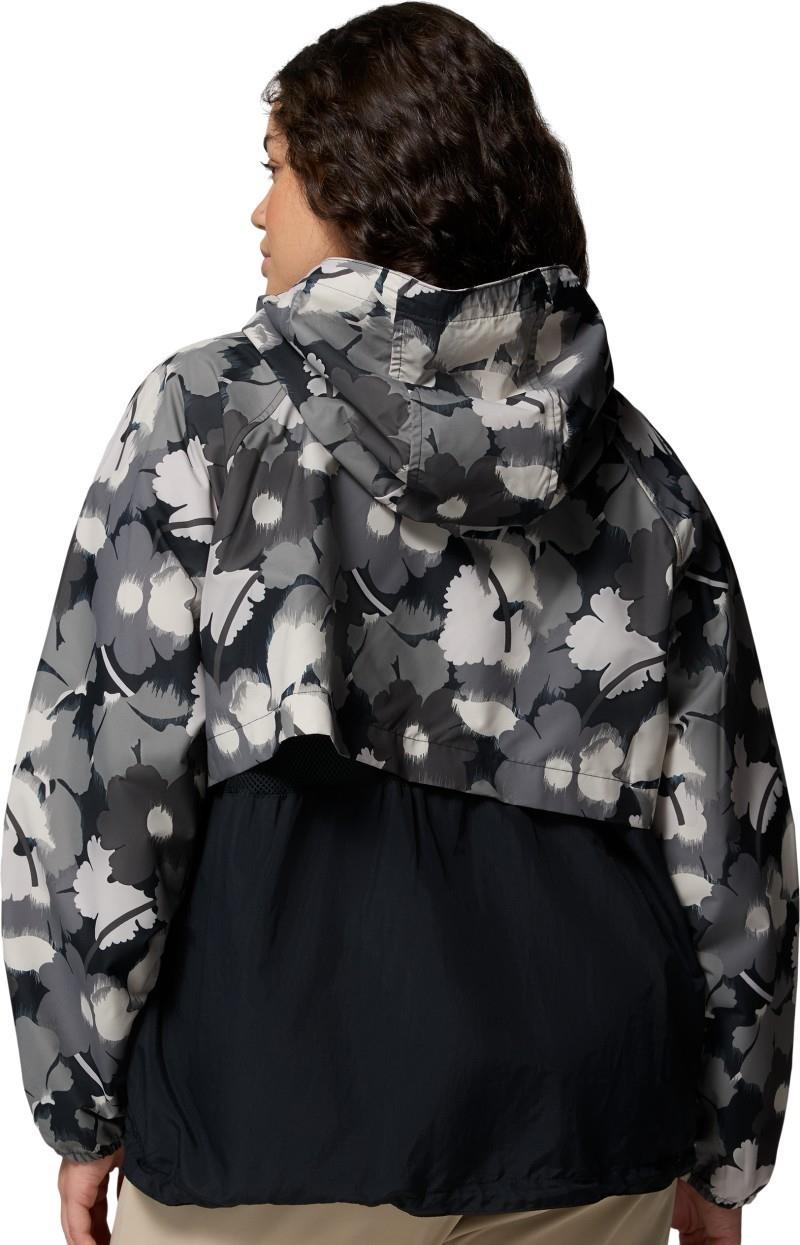 Spire Valley Printed Windbreaker, Extended - Womens - black ikatbloom print / black 1