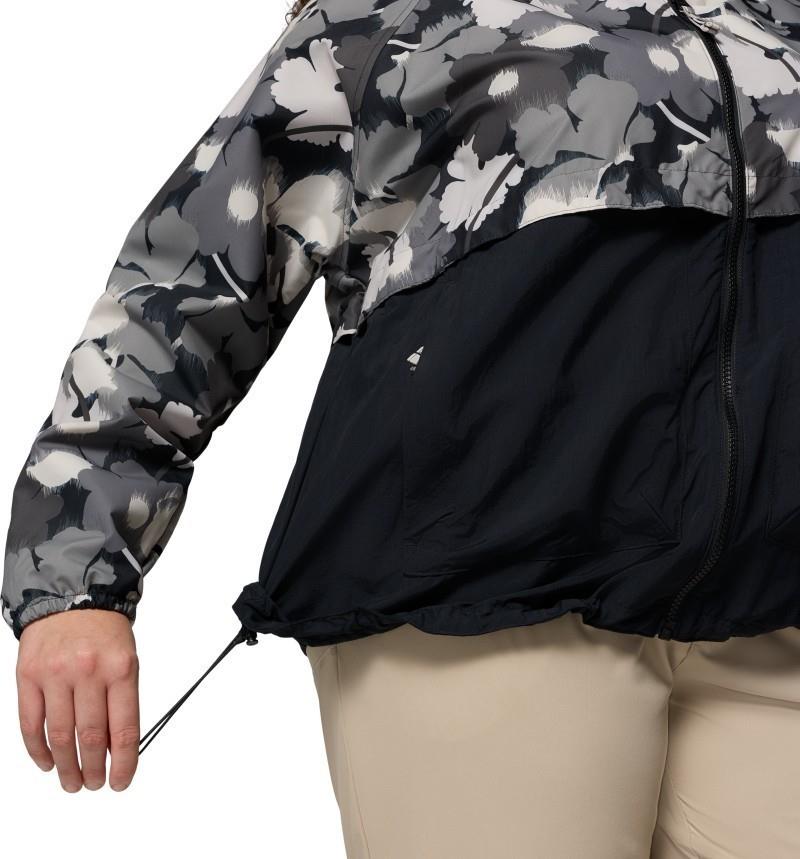 Spire Valley Printed Windbreaker, Extended - Womens - black ikatbloom print / black 1