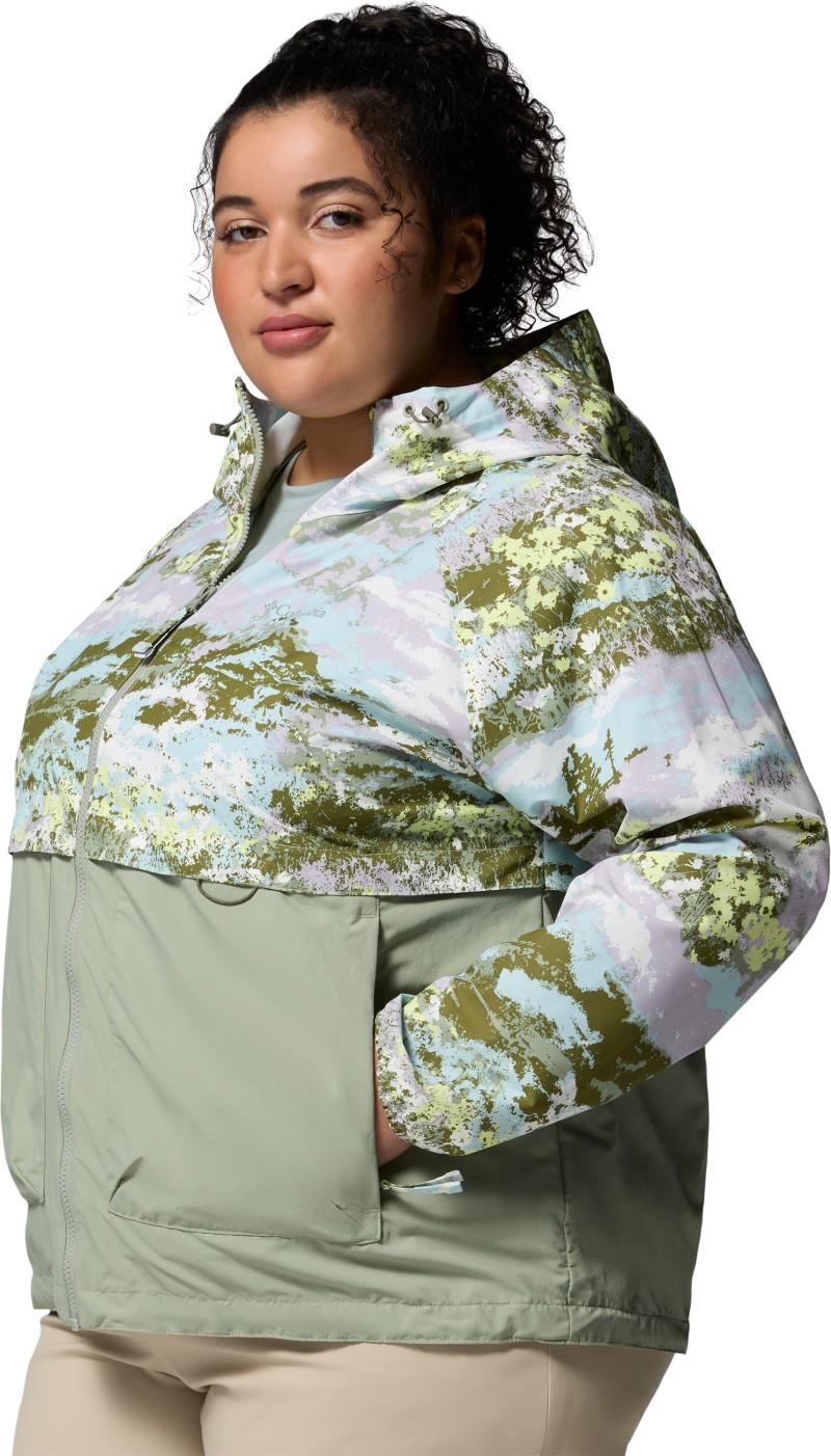Spire Valley Printed Windbreaker, Extended - Womens - citron haze fieldaze print / safari 1