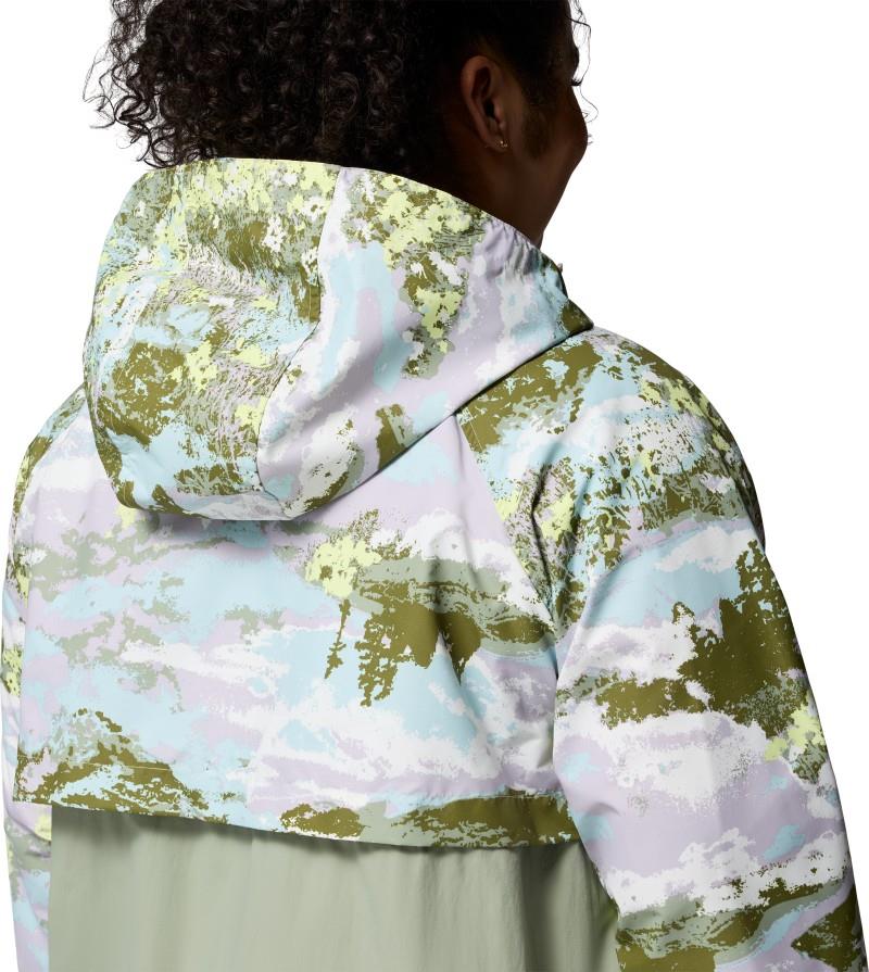 Spire Valley Printed Windbreaker, Extended - Womens - citron haze fieldaze print / safari 1