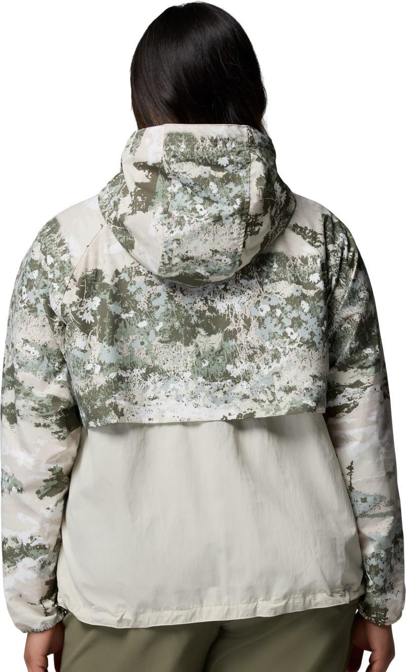 Spire Valley Printed Windbreaker, Extended - Womens - safari fieldaze print / dark stone 1