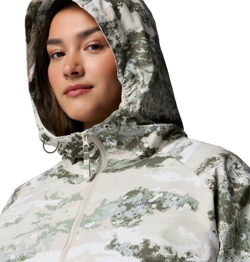 Spire Valley Printed Windbreaker, Extended - Womens - safari fieldaze print / dark stone 1