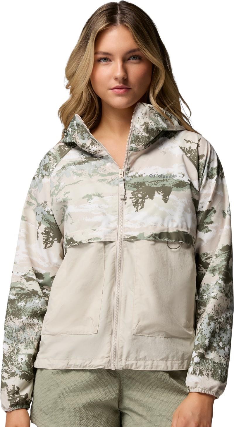 Spire Valley Printed Windbreaker - Womens - safari fieldaze print / dark stone 1