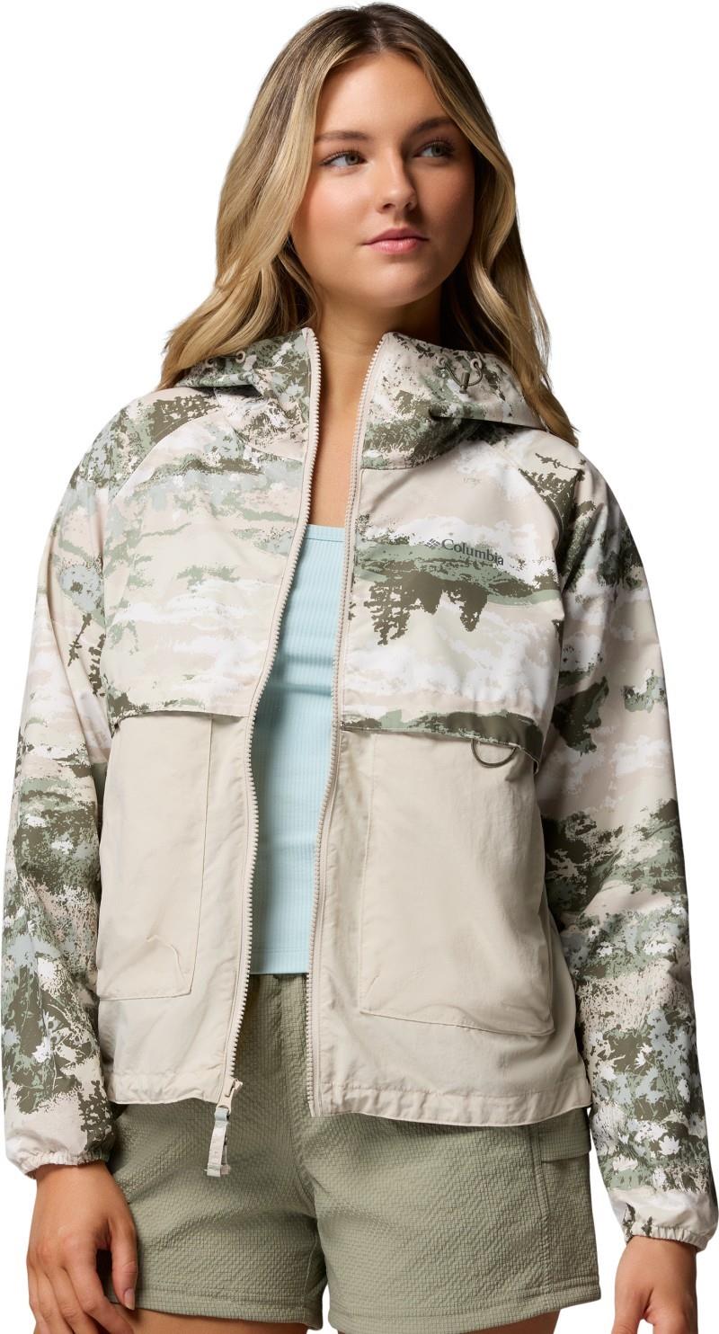 Spire Valley Printed Windbreaker - Womens - safari fieldaze print / dark stone 1